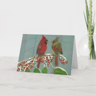 Tarjeta Festiva Cardenales del artista autístico Marcy Deutsch
