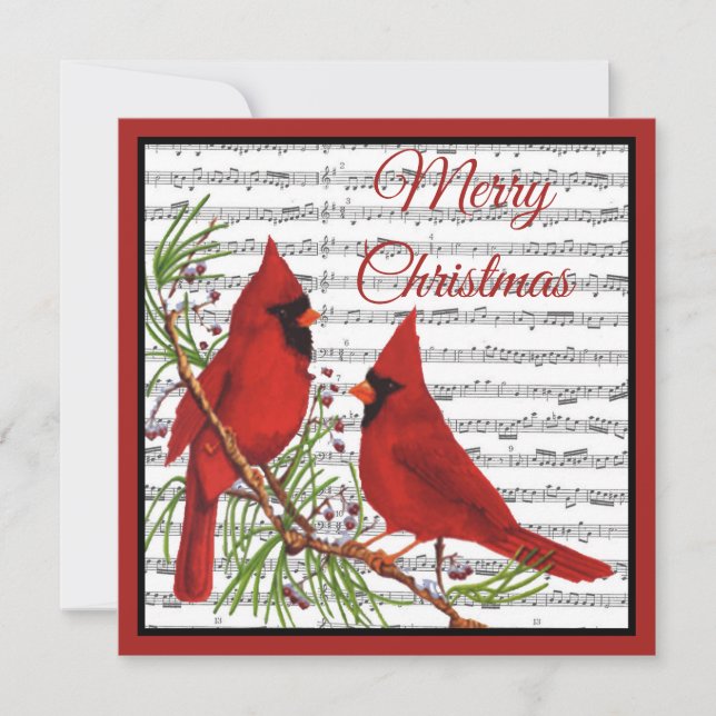 Tarjeta Festiva Cardenales navidades (Anverso)