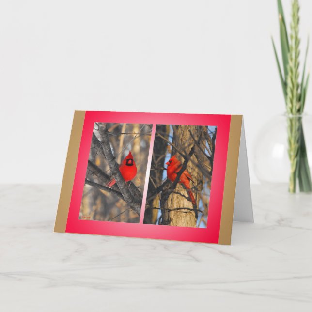 Tarjeta Festiva Cardenales por una mañana "quebradiza" del (Anverso)