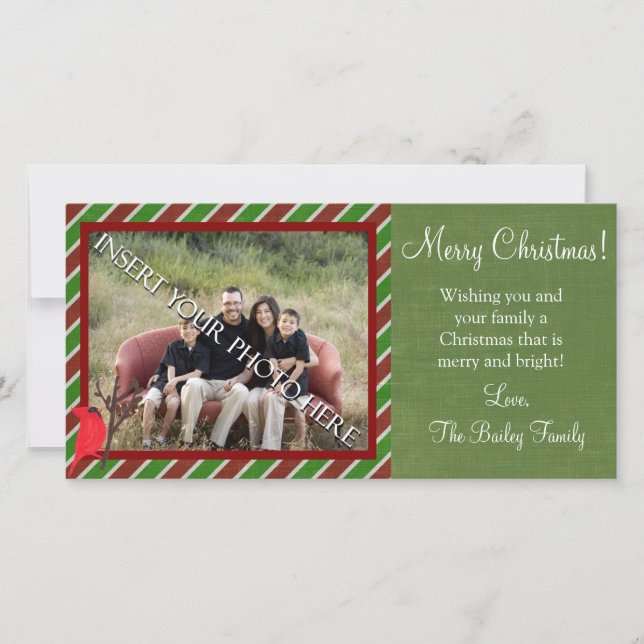 Tarjeta Festiva Cardinal Christmas Photo Card (Anverso)