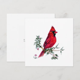 Tarjeta Festiva Cardinal en Acuarela de Amy DeVane Art Cards