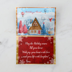 Tarjeta Festiva Cardinal en paisaje personalizar