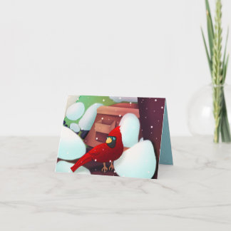 Tarjeta Festiva Cardinal In The Country Christmas Holiday Card