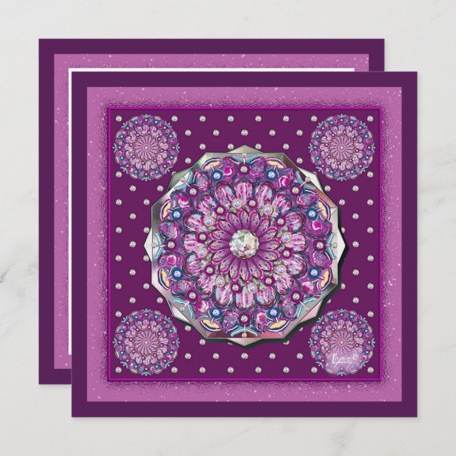 Tarjeta Festiva Cardinal Red Rosace (Anverso / Reverso)