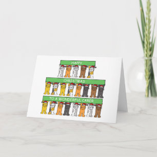 Tarjeta Festiva Carer Navidades felices Personalizados gatos
