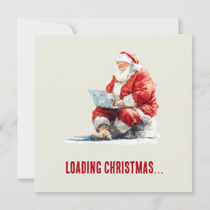 Tarjeta Festiva Cargando Navidades Funny Santa Design