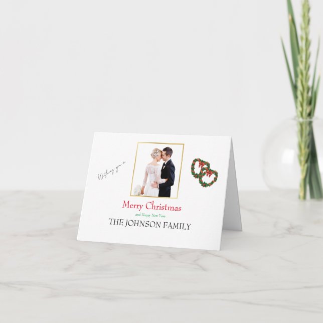 Tarjeta Festiva Cargar el nombre de la foto Personalizar Navidades (Anverso)