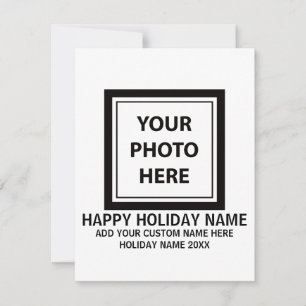 Tarjeta Festiva Cargar foto de imagen y añadir texto - Personaliza