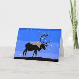 Tarjeta Festiva Caribou in Winter - Arte original de la vida salva