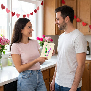 Tarjeta Festiva Caricatura de corazón el día de San Valentín