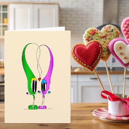 Tarjeta Festiva Caricatura de corazón el día de San Valentín