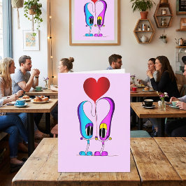 Tarjeta Festiva Caricatura de el día de San Valentín