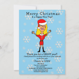 Tarjeta Festiva Caricatura Santa Chica Dori v5