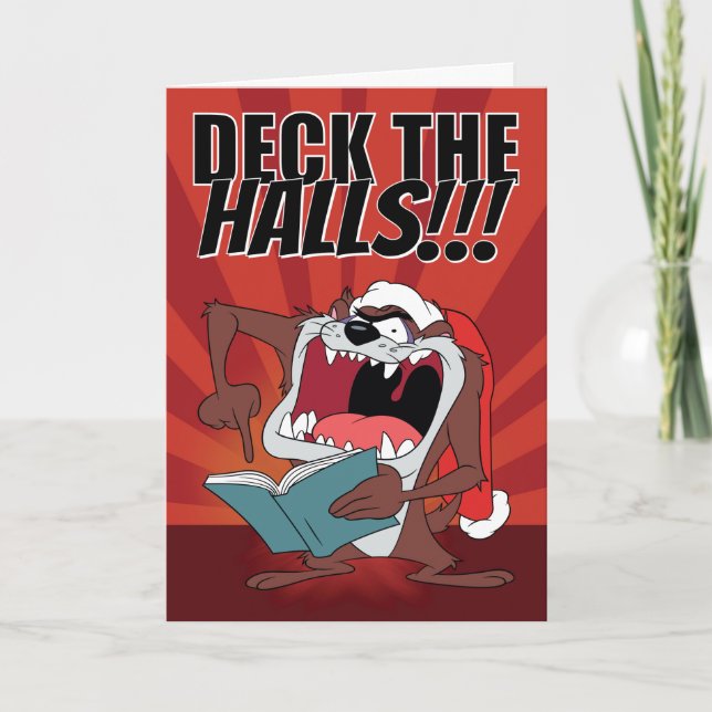 Tarjeta Festiva Caricaturas de Navidades cantantes TAZ™ (Anverso)