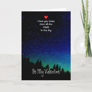 Tarjeta Festiva Cariño San Valentín Te amo más que todas las estre