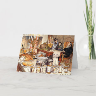 Tarjeta Festiva Carl Larsson: Detalle de Nochebuena, arte de Larss