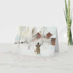 Tarjeta Festiva Carl Larsson Front Yard y Wash House