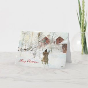 Tarjeta Festiva Carl Larsson Scandinavian Navidades del hogar de i