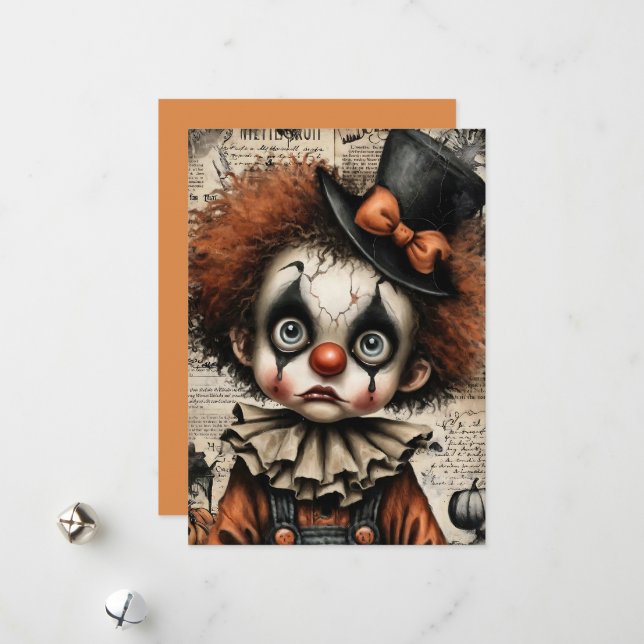 Tarjeta Festiva Carnaval Agrietado – La Mascarada Melancólica (Anverso/Reverso In Situ)