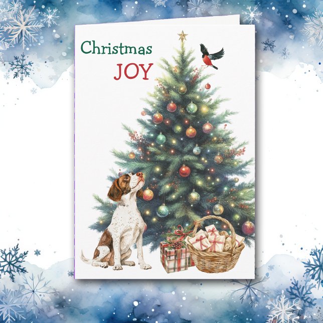 Tarjeta Festiva Carne de perro, bullfinch y árbol de vacaciones de (Subido por el creador)