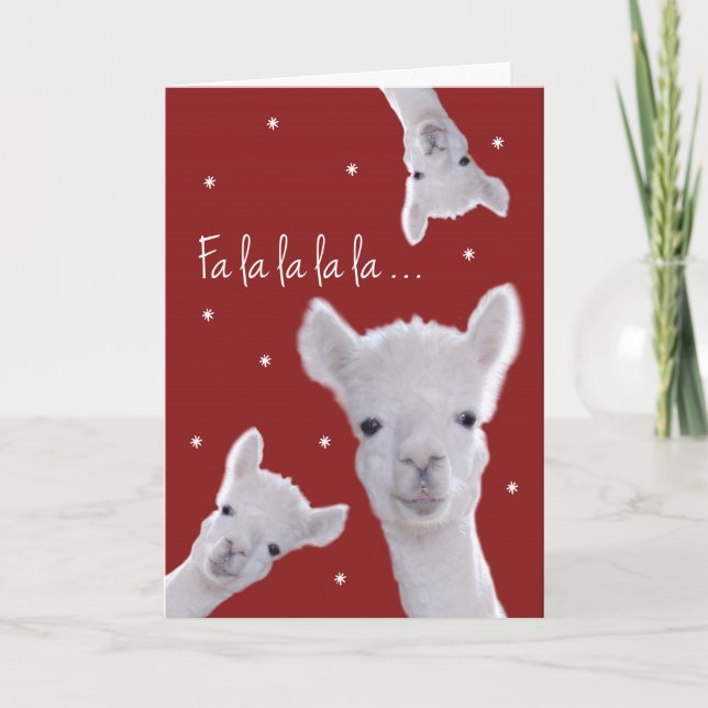 Tarjeta Festiva Carol de Navidades humorísticos, Llamas y copos de (Anverso)