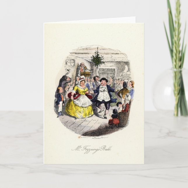 Tarjeta Festiva Carol Navidades - Bolera del Sr. Fezziwigs (Anverso)