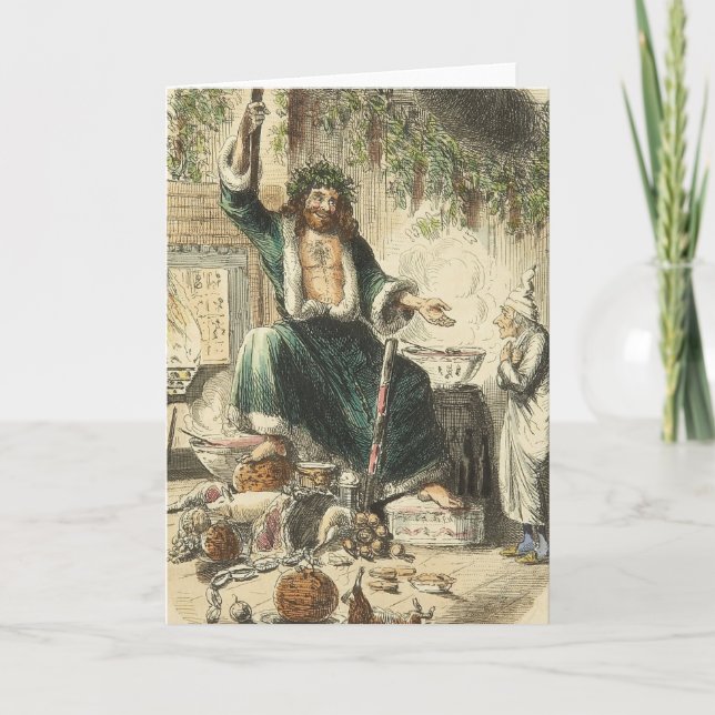 Tarjeta Festiva Carol Navidades: Tercer visitante de Scrooge (Anverso)