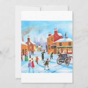 Tarjeta Festiva Carol Scrooge y Tiny Tim de G Bruce
