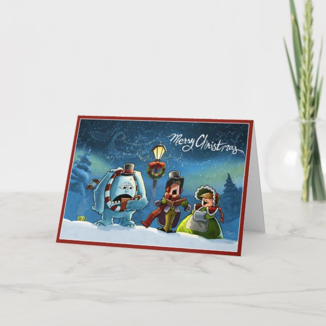 Tarjeta Festiva carolers (Anverso)