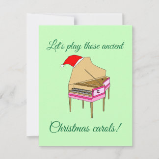 Tarjeta Festiva Carols Navidades Harriet Harpsichord