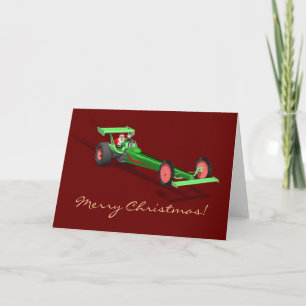Tarjeta Festiva Carrera de arrastre de Papá Noel