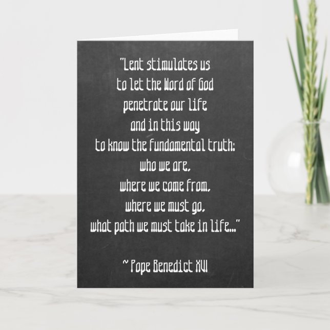 Tarjeta Festiva Carrera de Chalkboard significa Papa Benedicto XVI (Anverso)