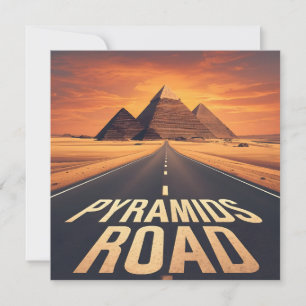 Tarjeta Festiva Carreteras de Pirámides Ígneas Arte Desierto Egipt
