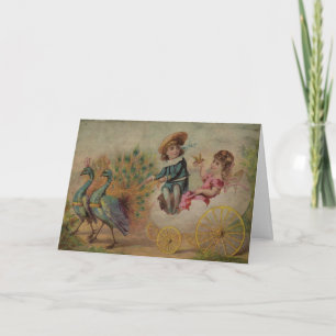 Tarjeta Festiva Carro de la cáscara de huevo de Pascua dibujado