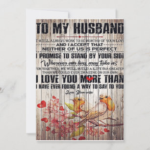 Tarjeta Festiva Carta a mi marido, encantadora carta de marido