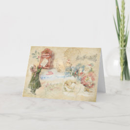 Tarjeta Festiva Carta a Santa Vintage