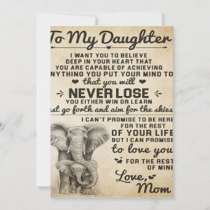 Tarjeta Festiva Carta Adorable A La Hija   Lovely Gift
