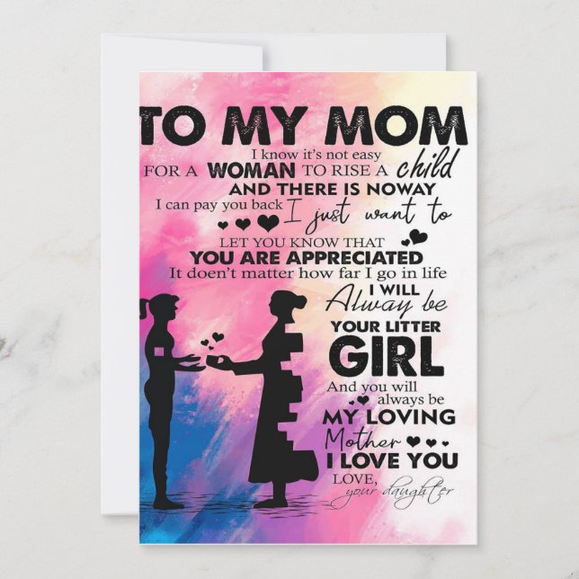 Tarjeta Festiva Carta adorable para mamá | Hermoso regalo para mi  (Anverso)