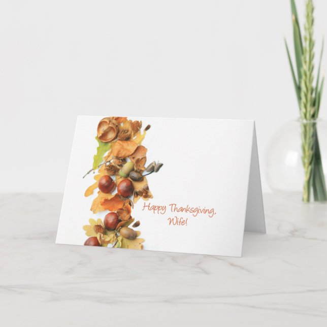 Tarjeta Festiva Carta de Acción de Gracias para Esposa (Anverso)