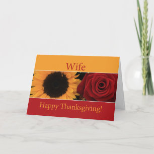 Tarjeta Festiva Carta de Acción de Gracias para Esposa