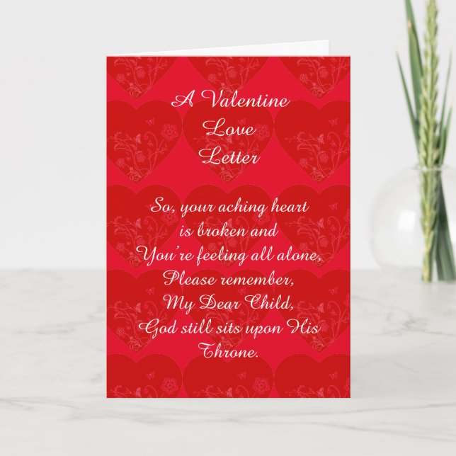 Tarjeta Festiva Carta de amor cristiana San Valentín (Anverso)