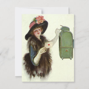 Tarjeta Festiva Carta de amor de Día de San Valentín victoriana vi