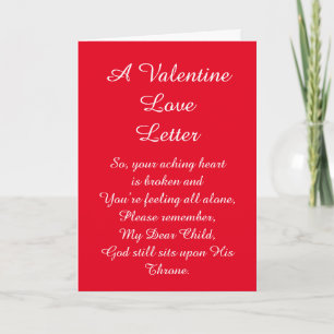 Tarjeta Festiva Carta de amor de San Valentín cristiano