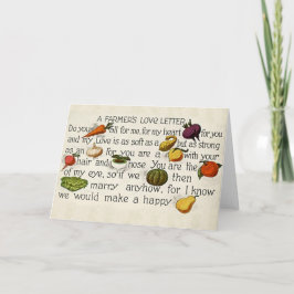 Tarjeta Festiva Carta de amor de un granjero vintage 1914