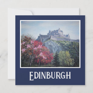 Tarjeta Festiva Carta de arte fina del Castillo de Edimburgo por P