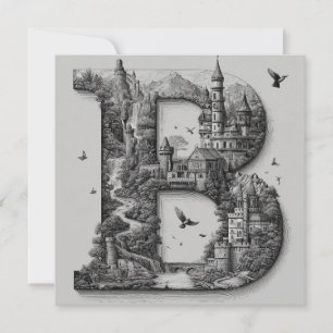 Tarjeta Festiva Carta de fantasía B con castillos en el cielo Libr