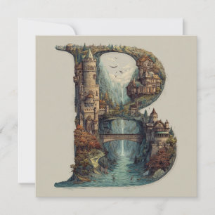 Tarjeta Festiva Carta de fantasía B con castillos en el cielo Libr