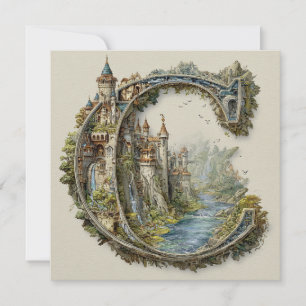 Tarjeta Festiva Carta de fantasía C con castillos en el cielo Libr