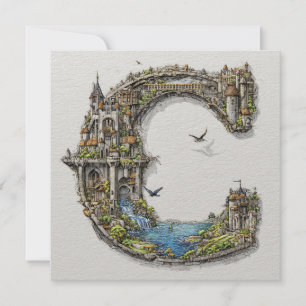 Tarjeta Festiva Carta de fantasía C con castillos en el cielo Libr