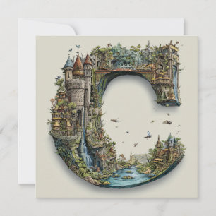 Tarjeta Festiva Carta de fantasía C con castillos en el cielo Libr